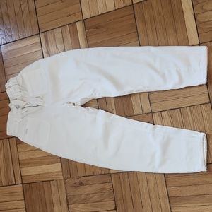 Zara paperbag waist jeans in cream sz2 NWOT
